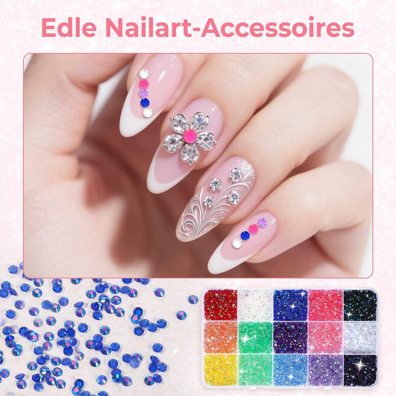 Блискітки-самоцвіти 5 мм, 15 кольорів, плоскі кристалічні стрази з смоли з пінцетом, нігтів, фото №3 Блискітки-самоцвіти 5 мм, 15 кольорів, плоскі кристалічні стрази з смоли з пінцетом, нігтів, фото №3