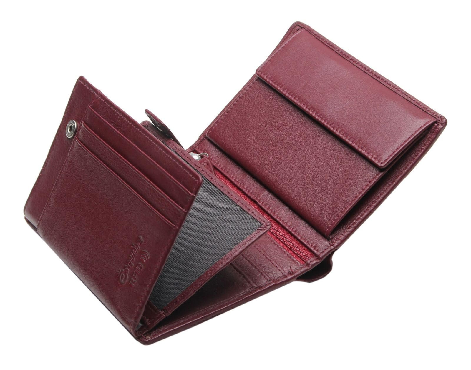 Кошелек кожаный Esquire Viktoria RFID 10 см, бордовый, модный, фото №4