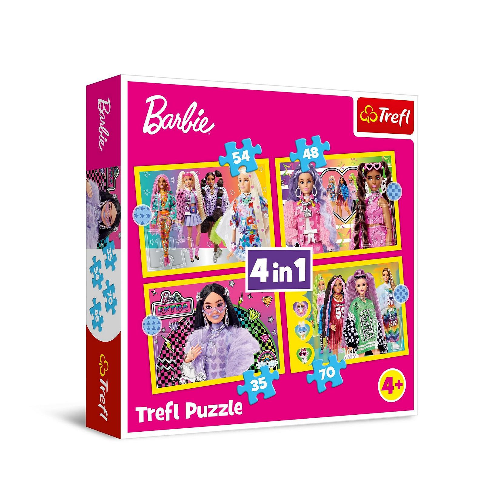 Пазл Trefl Barbie Funny Barbie World 4-в-1 35-70 елементів, фото №1