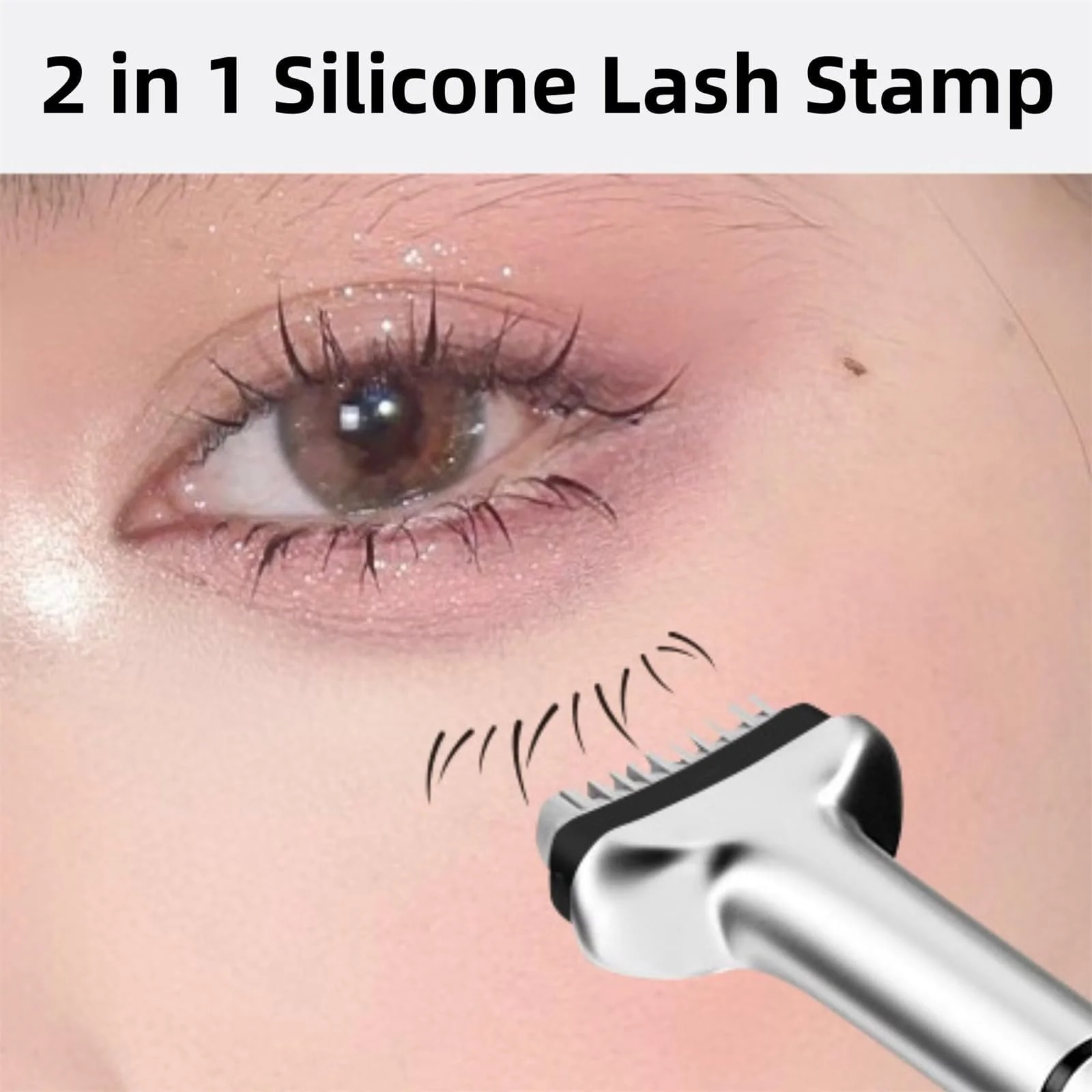 Штамп для нижніх вій 2-в-1 , Силіконовий багаторазовий Чорний, фото №3