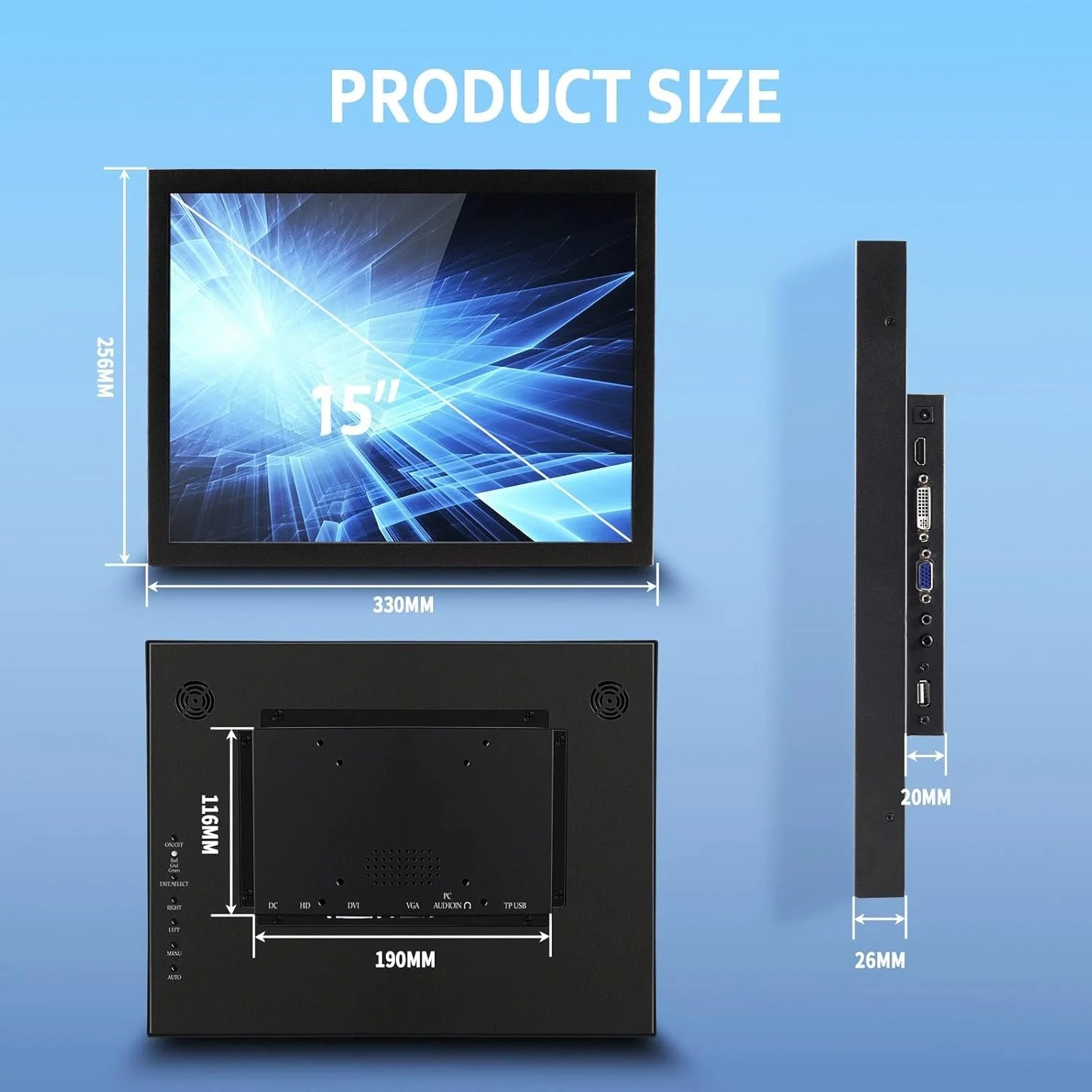 Монітор портативний сенсорний 15" VSDISPLAY VS150ZJ01-T HD IPS 60 Гц, фото №4 Монітор портативний сенсорний 15" VSDISPLAY VS150ZJ01-T HD IPS 60 Гц, фото №4