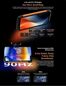 Защищенный смартфон Blackview Fort 1 6.56" HD+ 90 Гц Android 15 18 ГБ RAM + 256 ГБ 16 Мп + 8 Мп 10000 мАч NFC Dual SIM IP68/IP69K Black synthetic.ua - Фото 1
