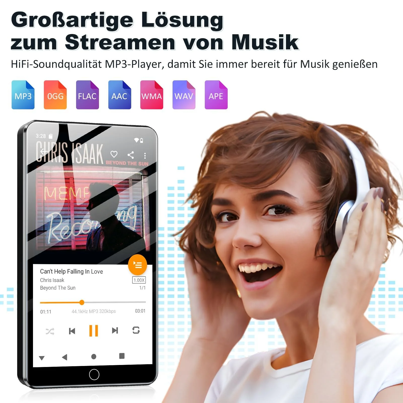 MP3-плеер с WiFi и Bluetooth 144 ГБ, 4.02-дюймовый IPS сенсорный экран, музыкальный плеер для детей, Android MP4-плеер со Spotify, Audible, Amazon Music, Deezer, Play Store (Blcak), фото №2