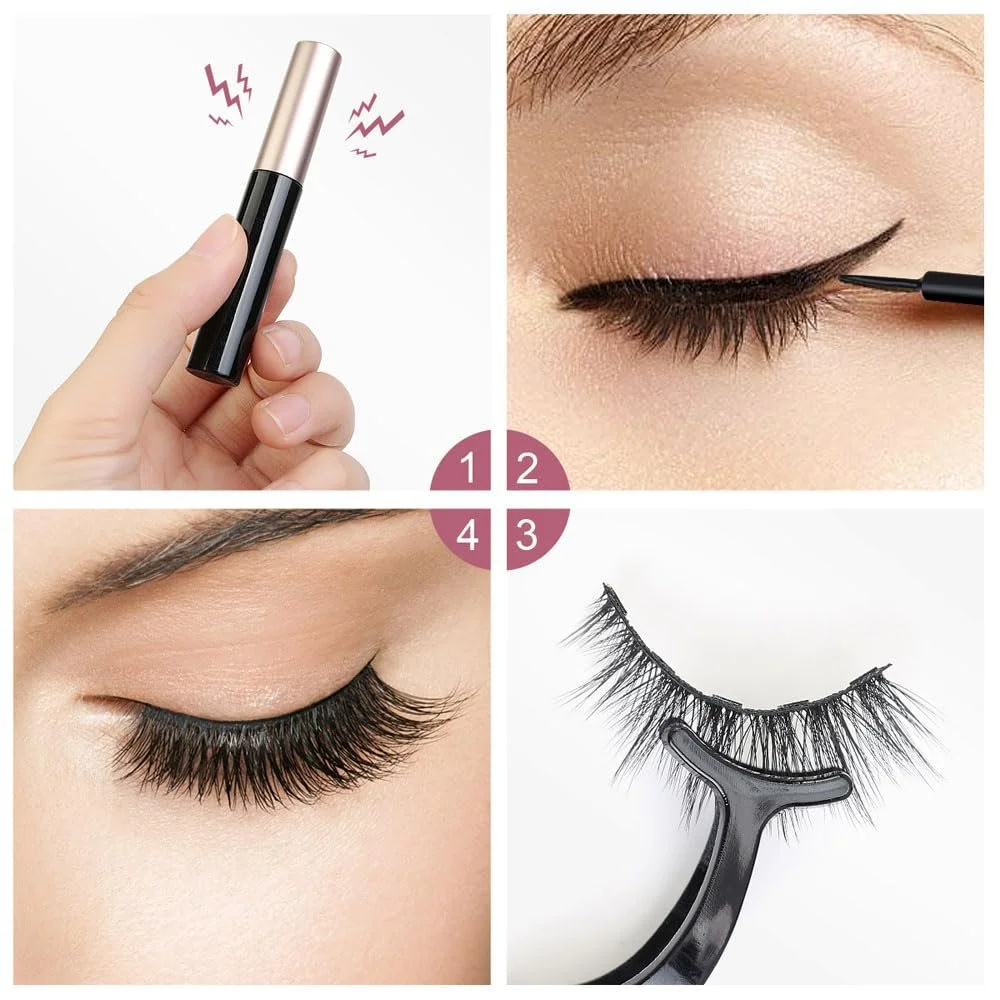 Ресницы накладные магнитные с подводкой и пинцетом, фото №4