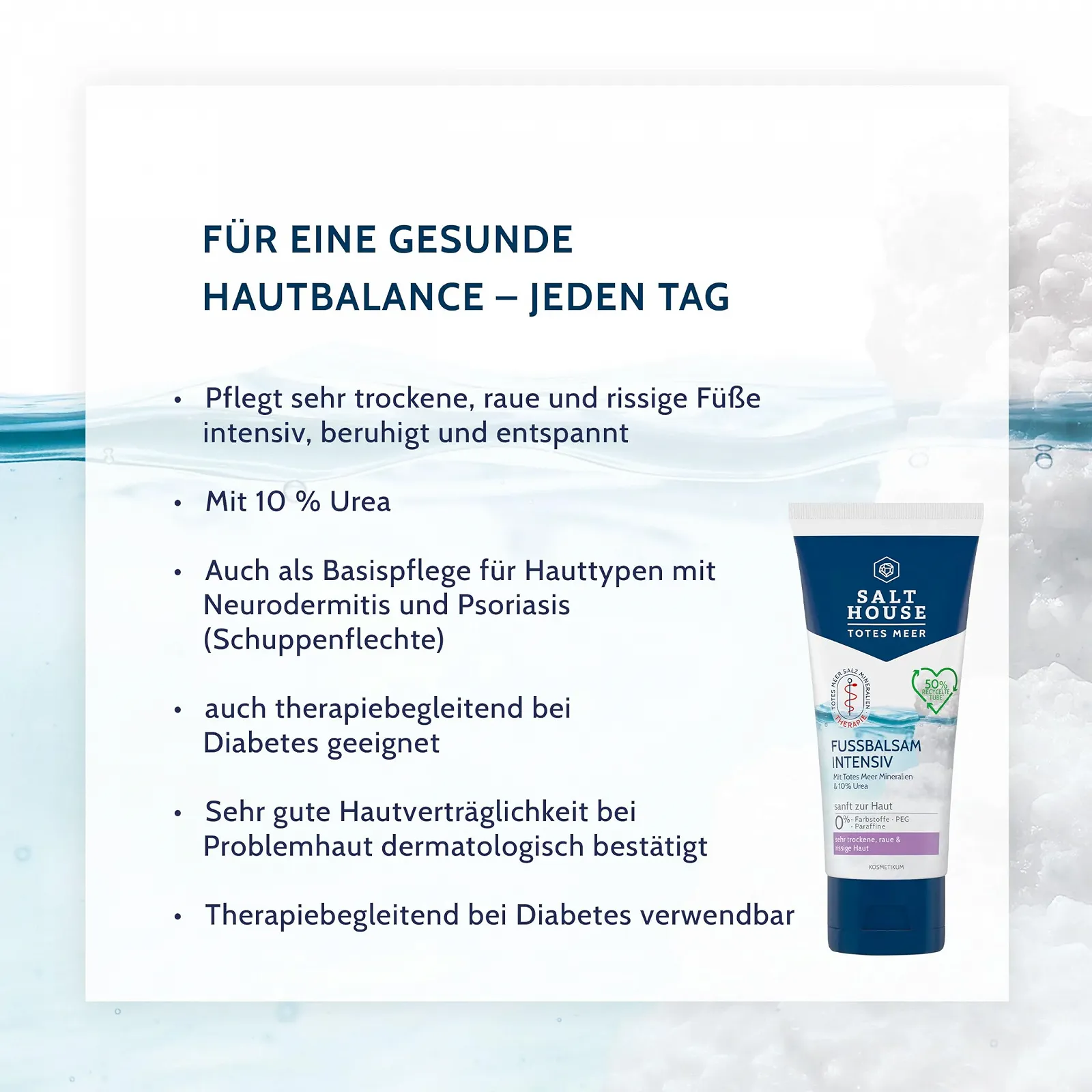 Бальзам для ніг Salthouse Dead Sea Therapy Intensive 10% Urea та олії для дуже сухої шкіри 100 мл, фото №6