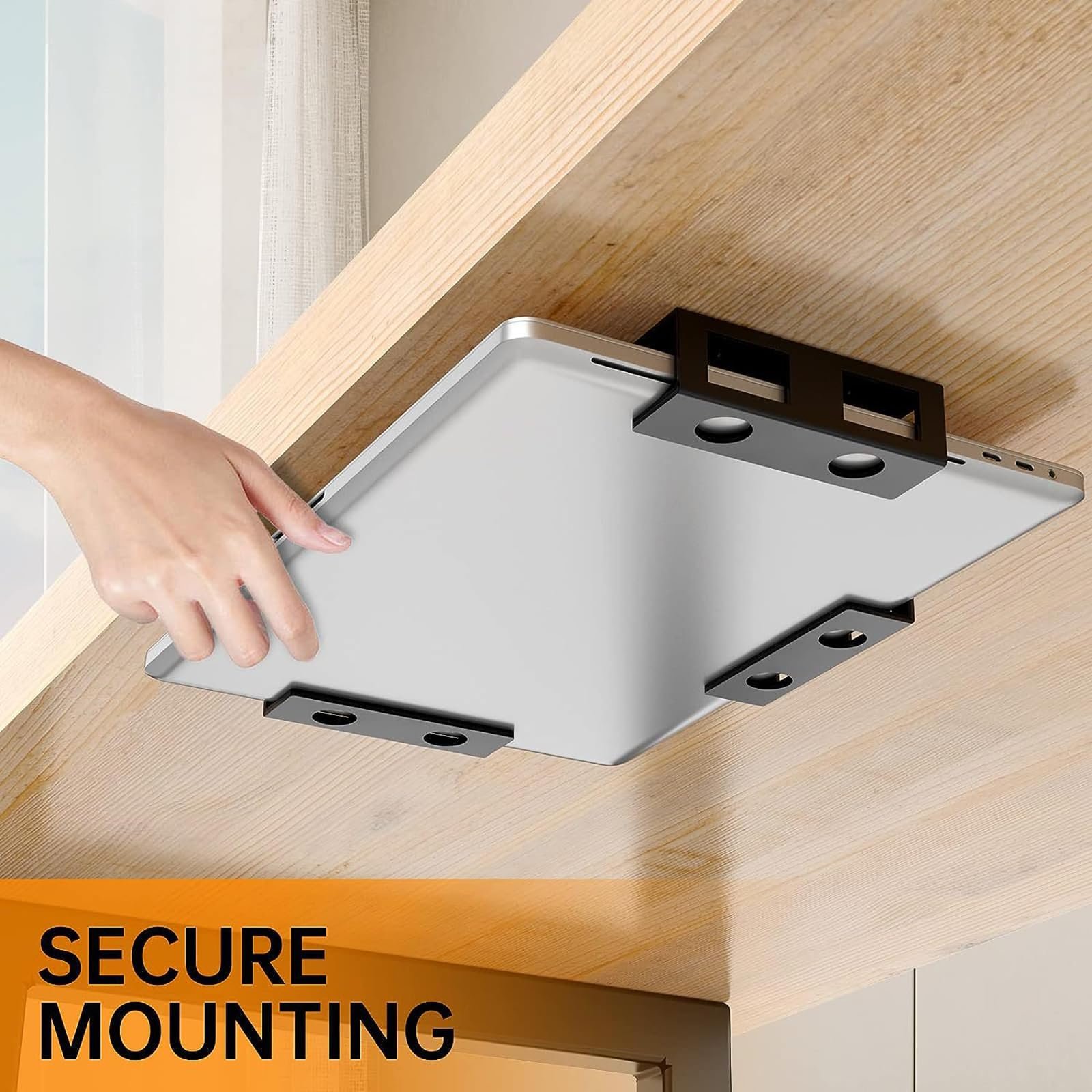 Кріплення для ноутбука під стіл 3 шт. Органайзер для економії місця для ноутбуків, планшетів, клавіатур тощо. Використовується під столом, фото №3