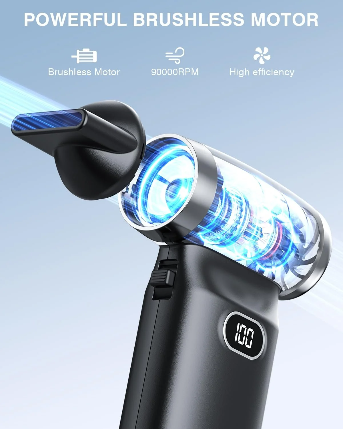 Аккумуляторная воздуходувка 60 MPH 6000 мАч для электроники, фото №2