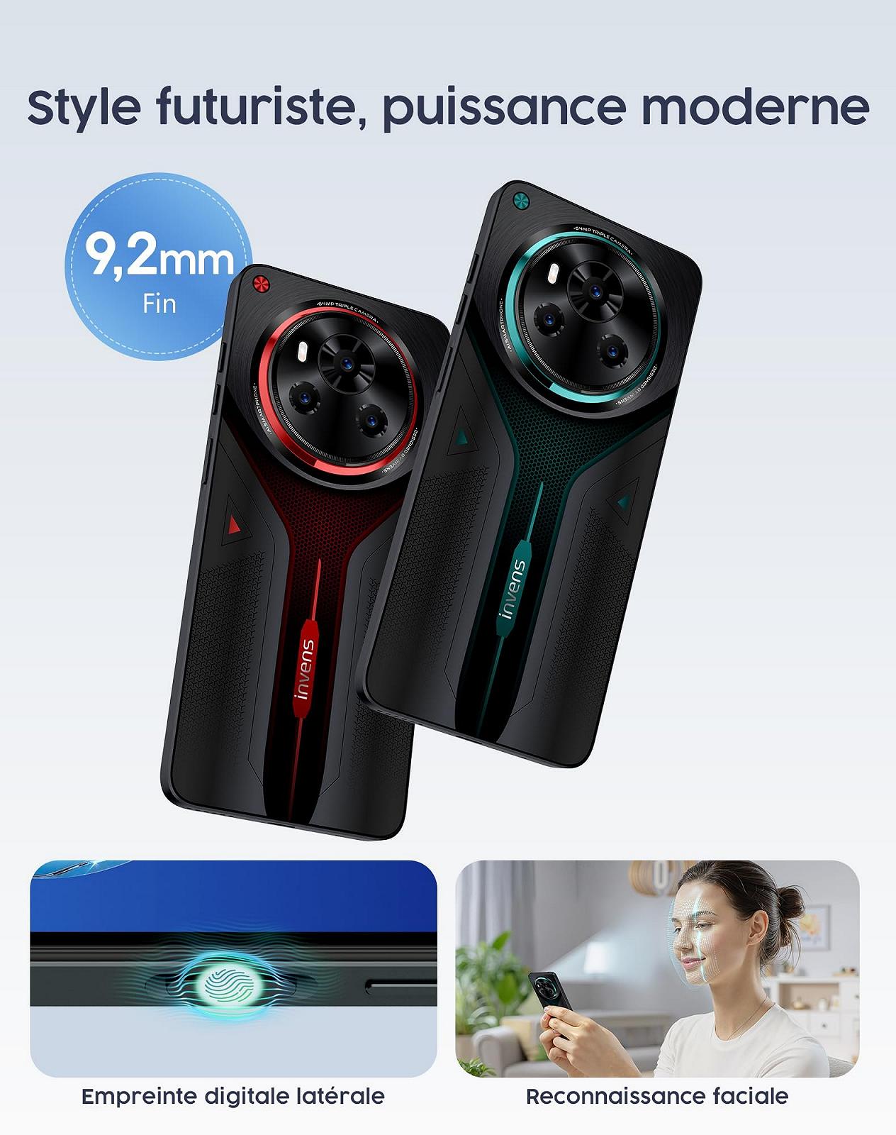 Смартфон invens Ultra 13P 16GB RAM 128GB 4G Dual SIM 6.79" HD+ 5000mAh 64MP+16MP Green, фото №6 Смартфон invens Ultra 13P 16GB RAM 128GB 4G Dual SIM 6.79" HD+ 5000mAh 64MP+16MP Green, фото №6