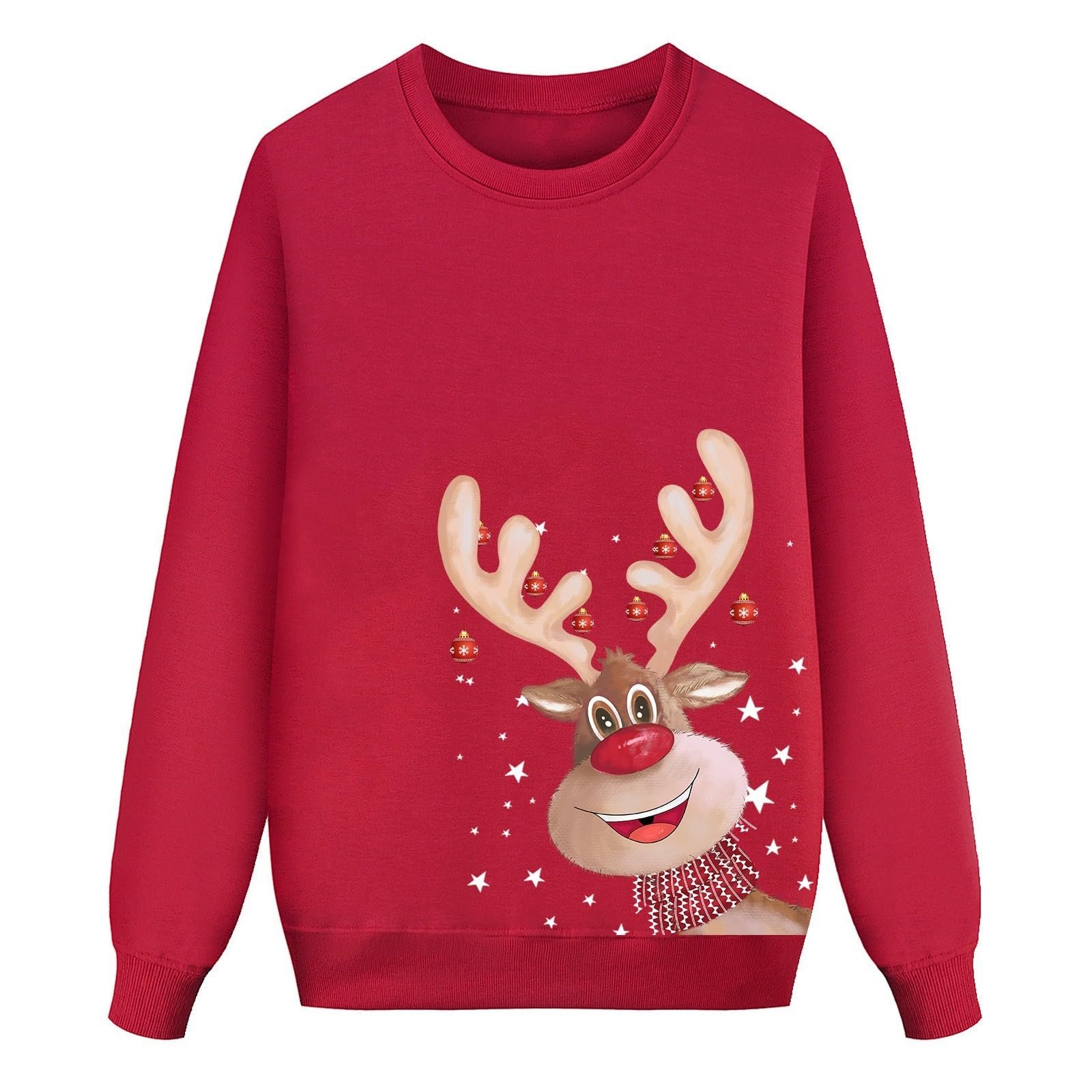 Женский Рождественский Свитшот Generisch, Длинный Рукав, Повседневный Пуловер с Буквенным Принтом, Легкий Свитшот, Семейный Комплект 2025, фото №1
