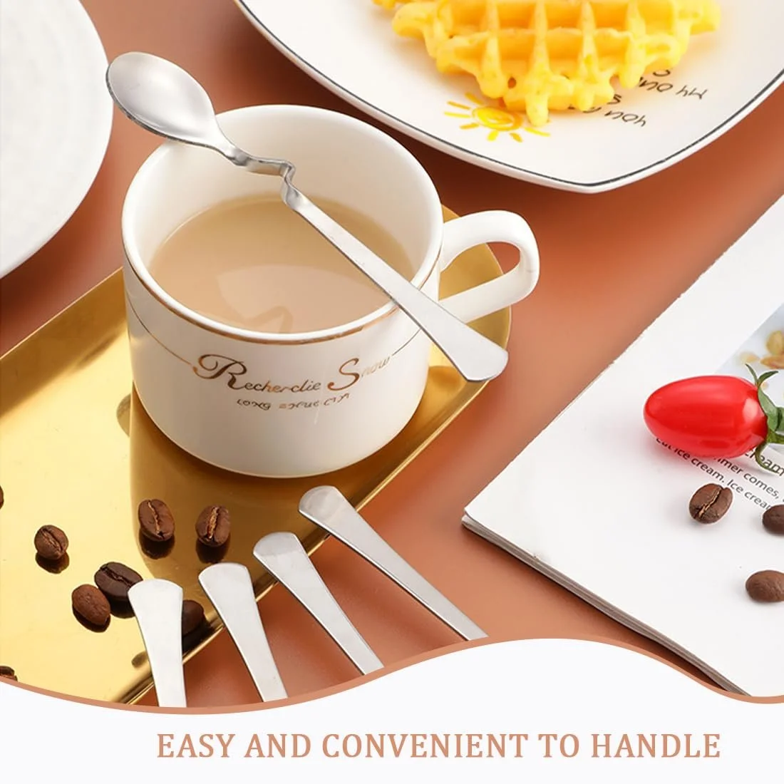 Ложка для меду з довгою ручкою WUSJCOF, нержавіюча сталь, набір 2 шт., фото №5 Ложка для меду з довгою ручкою WUSJCOF, нержавіюча сталь, набір 2 шт., фото №5