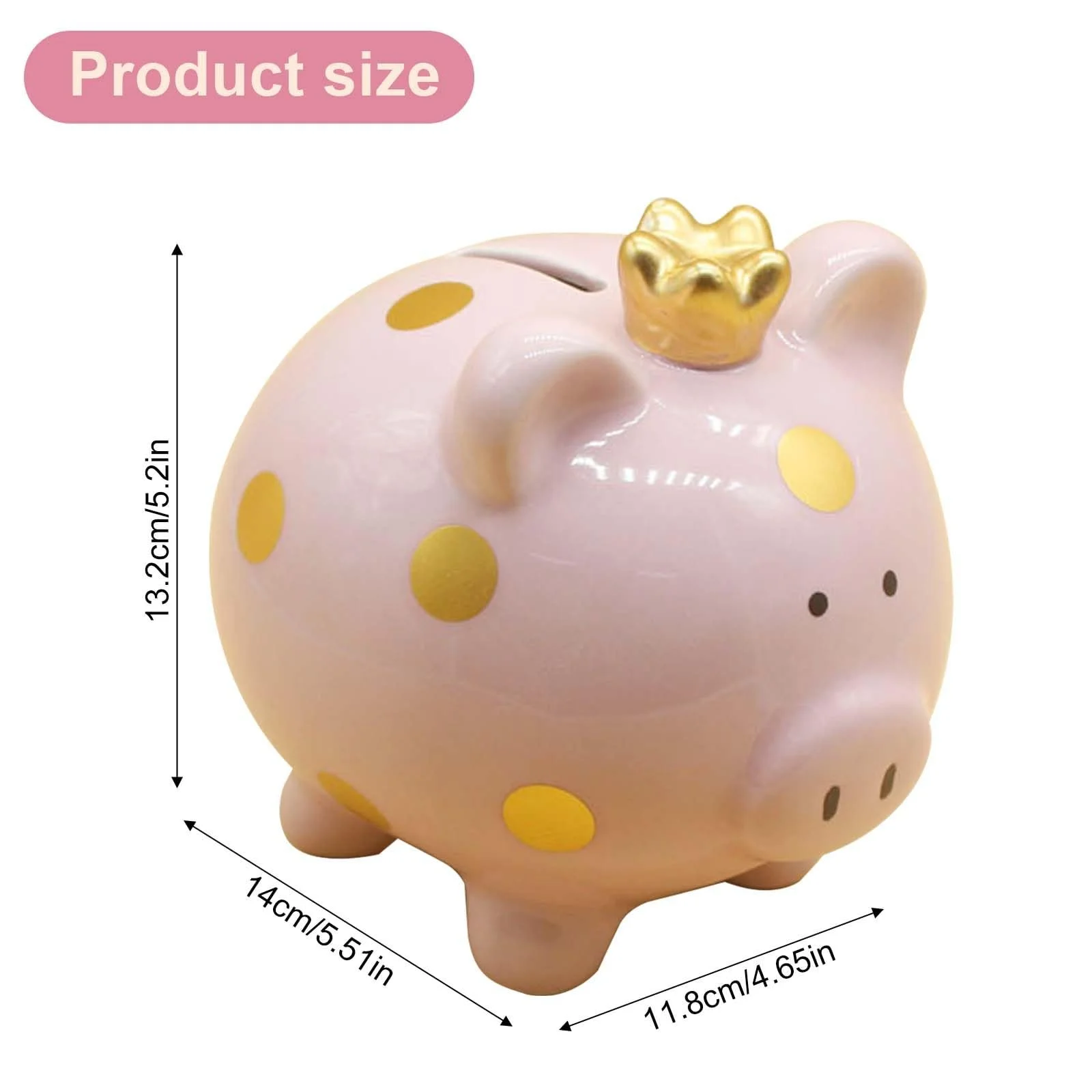 Скарбничка керамічна Lucky Pig Princess Crown, фото №2