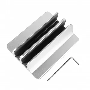 Подставка для ноутбука алюминиевая вертикальная с нескользящей силиконовой подкладкой - Фото 1