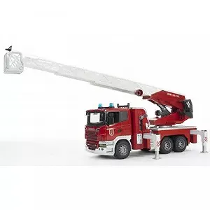Спецтехника Bruder Большая пожарная машина Scania R-series с лестницей М1:16 (03590) synthetic.ua - Фото 1