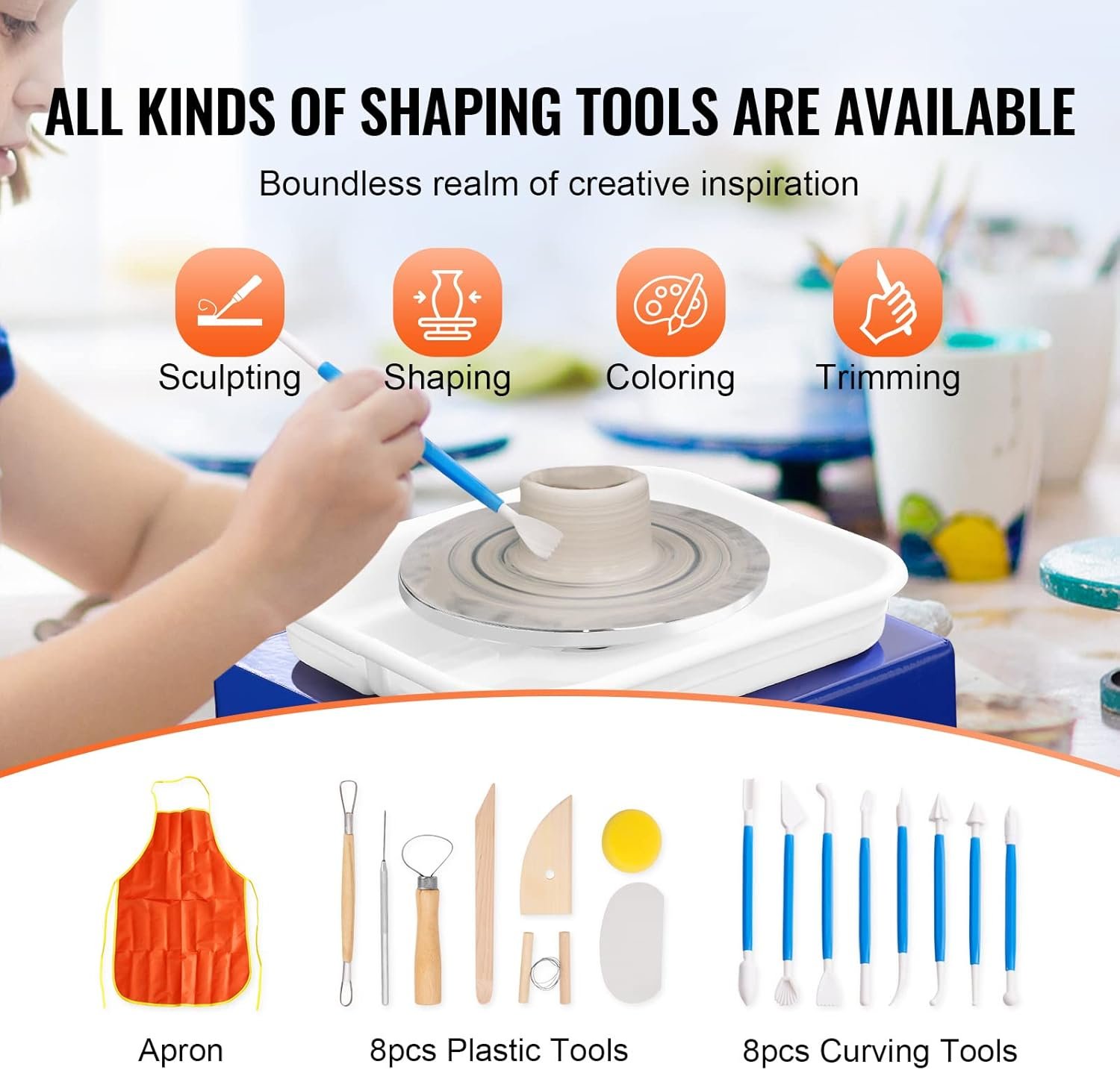 Гончарный круг VEVOR LSMNSP-515 / 30 Вт / 10 см / 320 об/мин / Синий, фото №4 Гончарный круг VEVOR LSMNSP-515 / 30 Вт / 10 см / 320 об/мин / Синий, фото №4