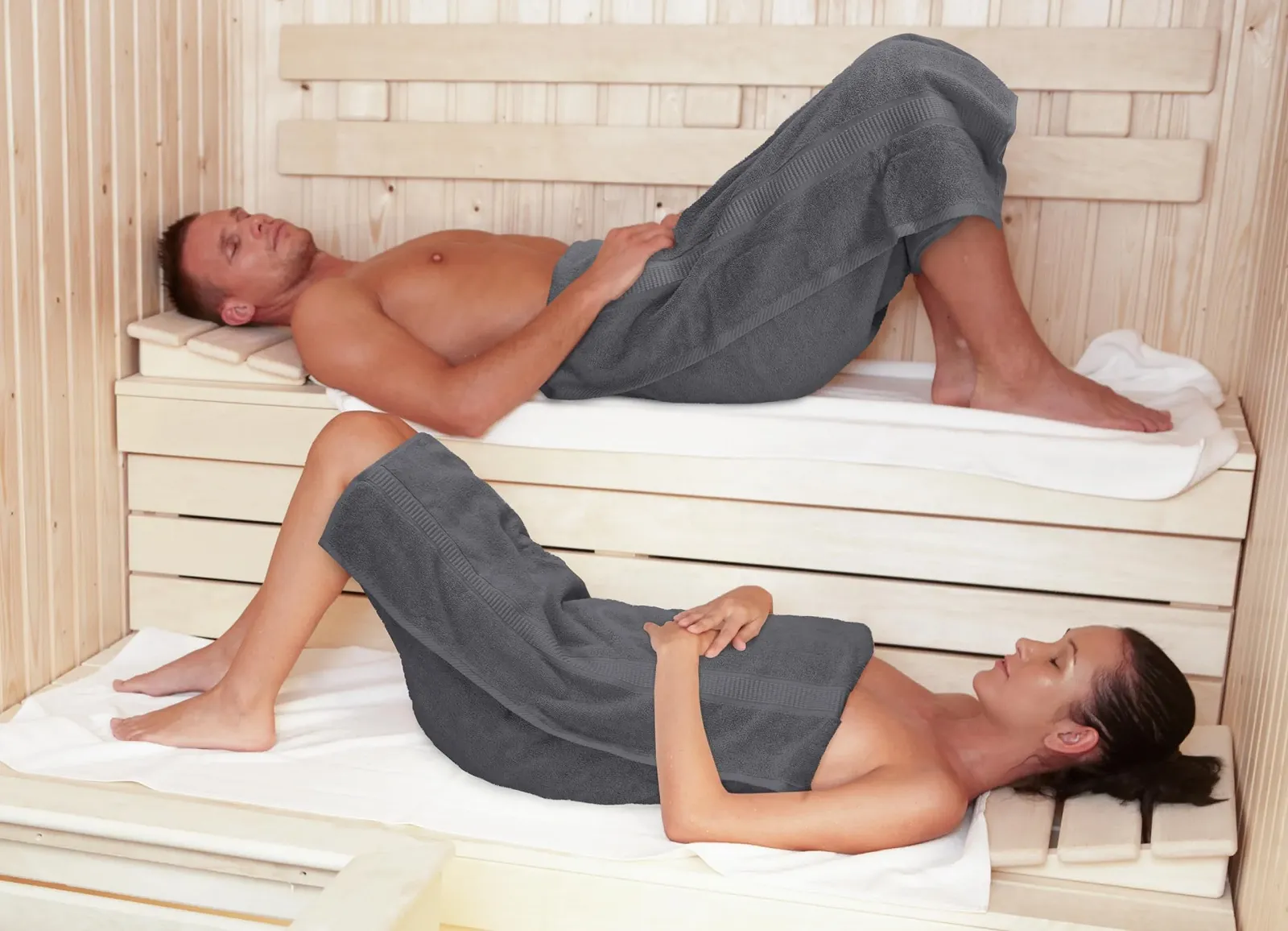 Набір рушників  Utopia Towels 80 x 200 см 100% бавовна з петлею 2 шт. XXL Сірий, фото №5