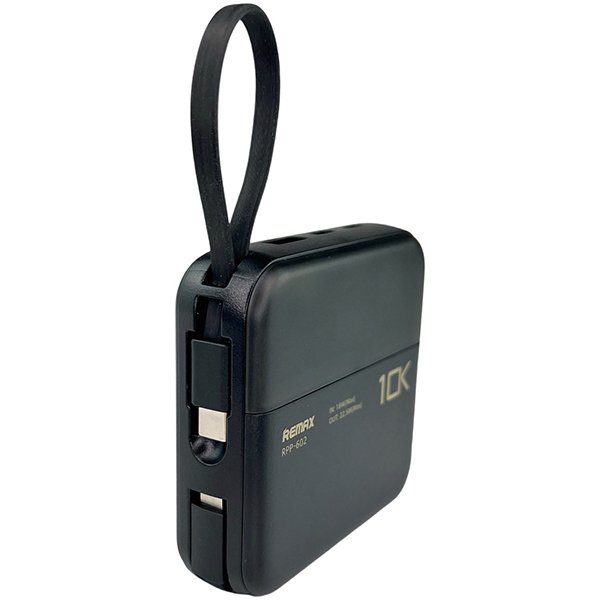 Міні повербанк 10000мАг 22.5W Remax RPP-602 з кабелем Type-C Lightning PD+QC Чорний, фото №5