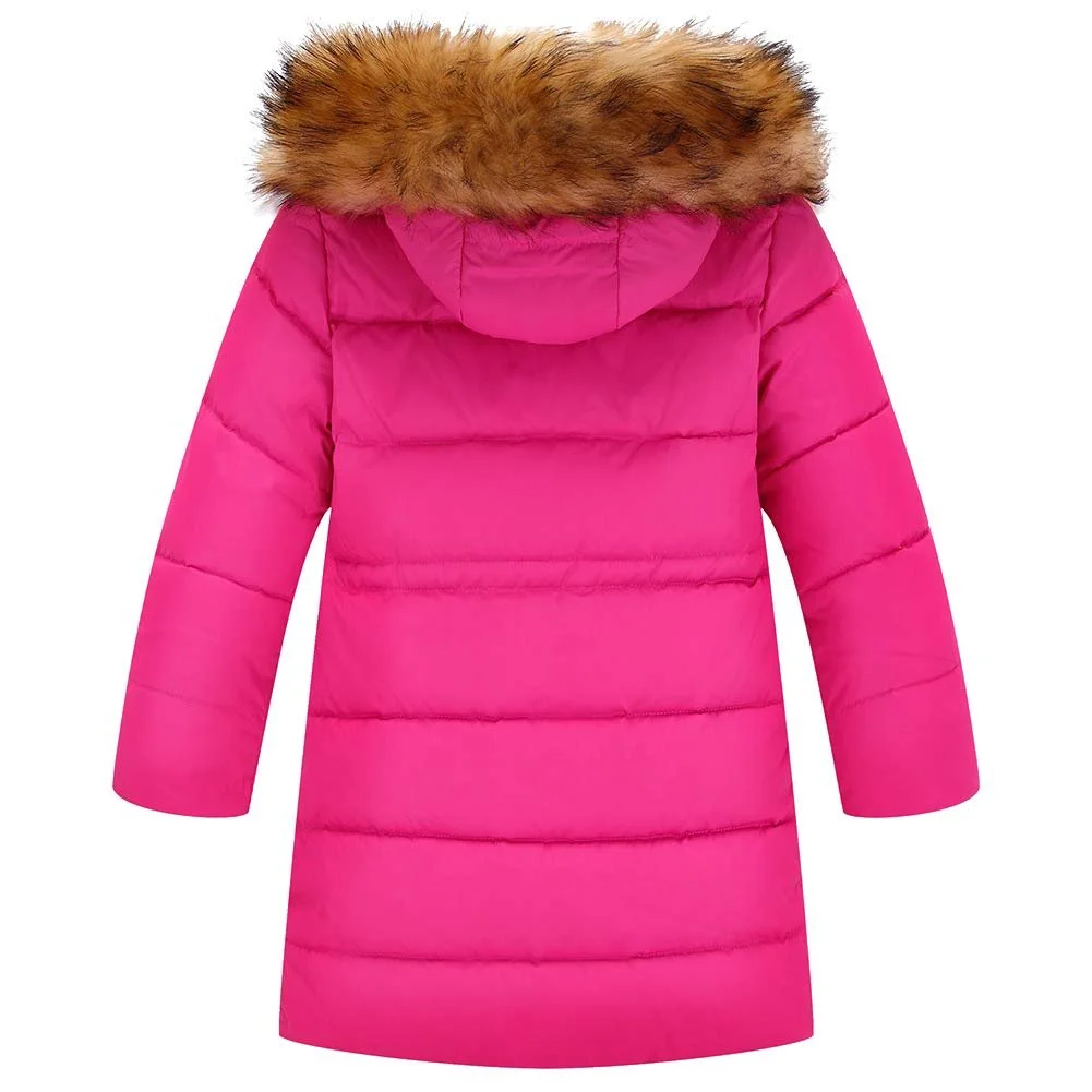 Пуховик Amropi для дівчат з хутряним капюшоном, фото №4