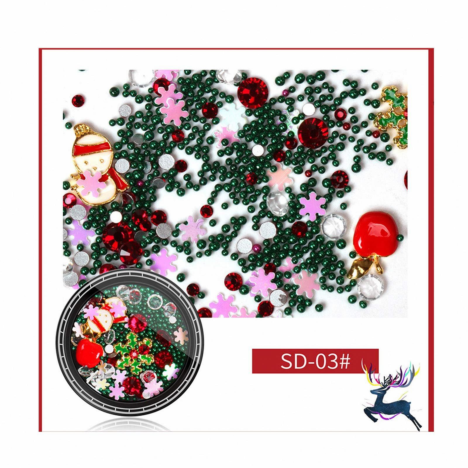 Стразы для ногтей Рождественские 8 шт. Разные цвета, фото №7