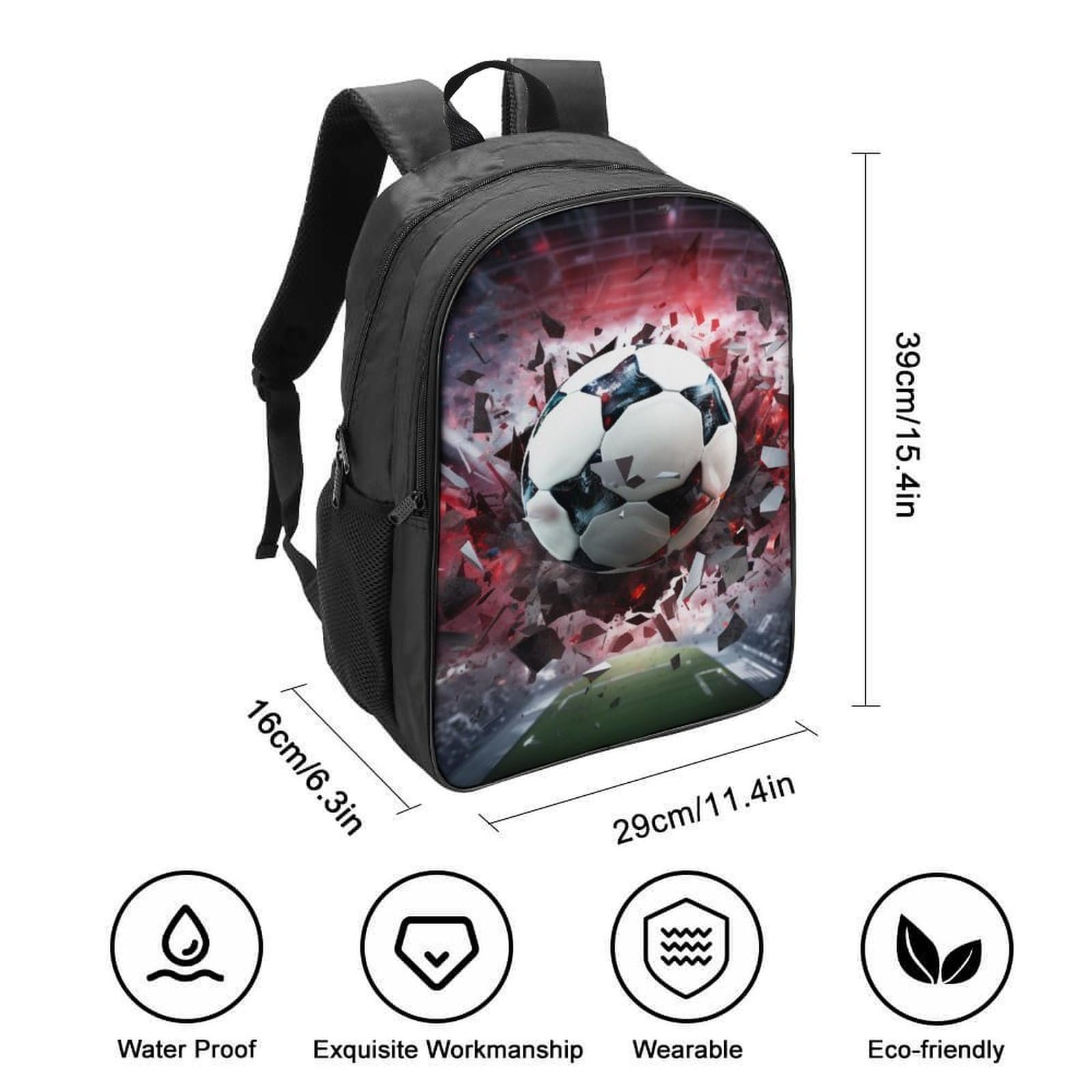 Шкільний рюкзак Football FPAKAKIIE 40x28x16см, фото №2