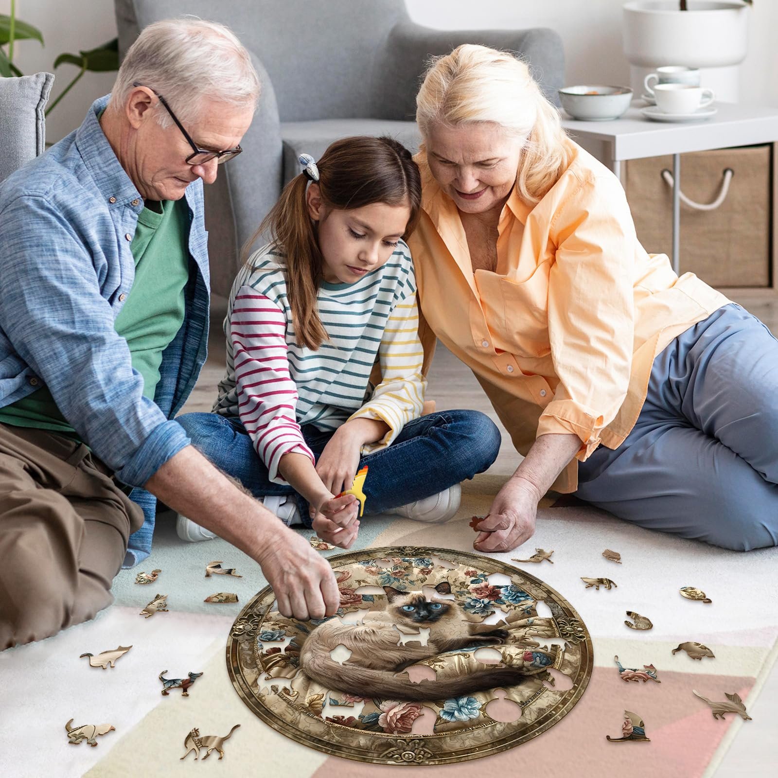 Дерев'яний пазл Спляча цивета У формі тварин 280 деталей 34 х 29 см (L), фото №7