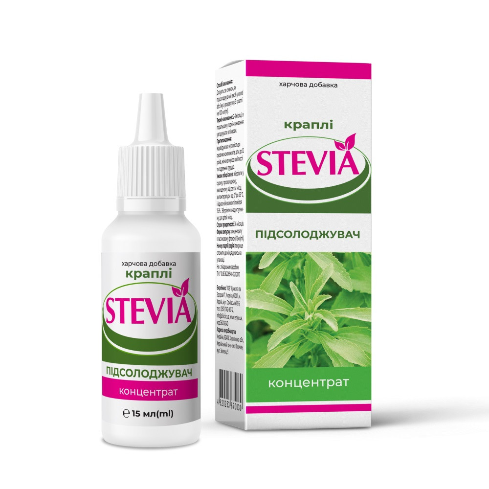 Стевия концентрат подсластитель Enjee капли 15 мл MB MS, фото №1