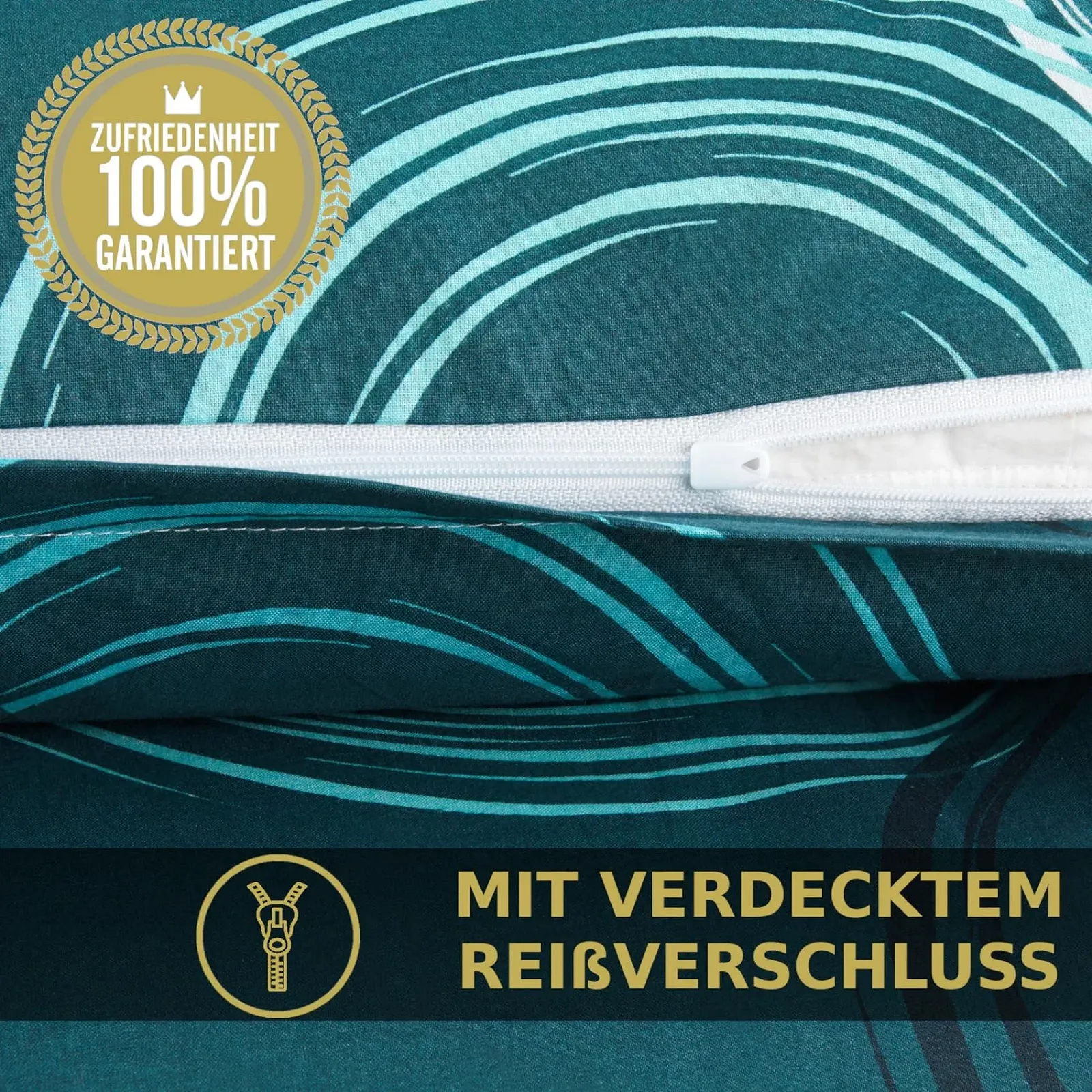 Постільна білизна MALIKA Circle Pattern 155x220 см бавовна renforcé з наволочкою 80x80 см з блискавкою червона, фото №5