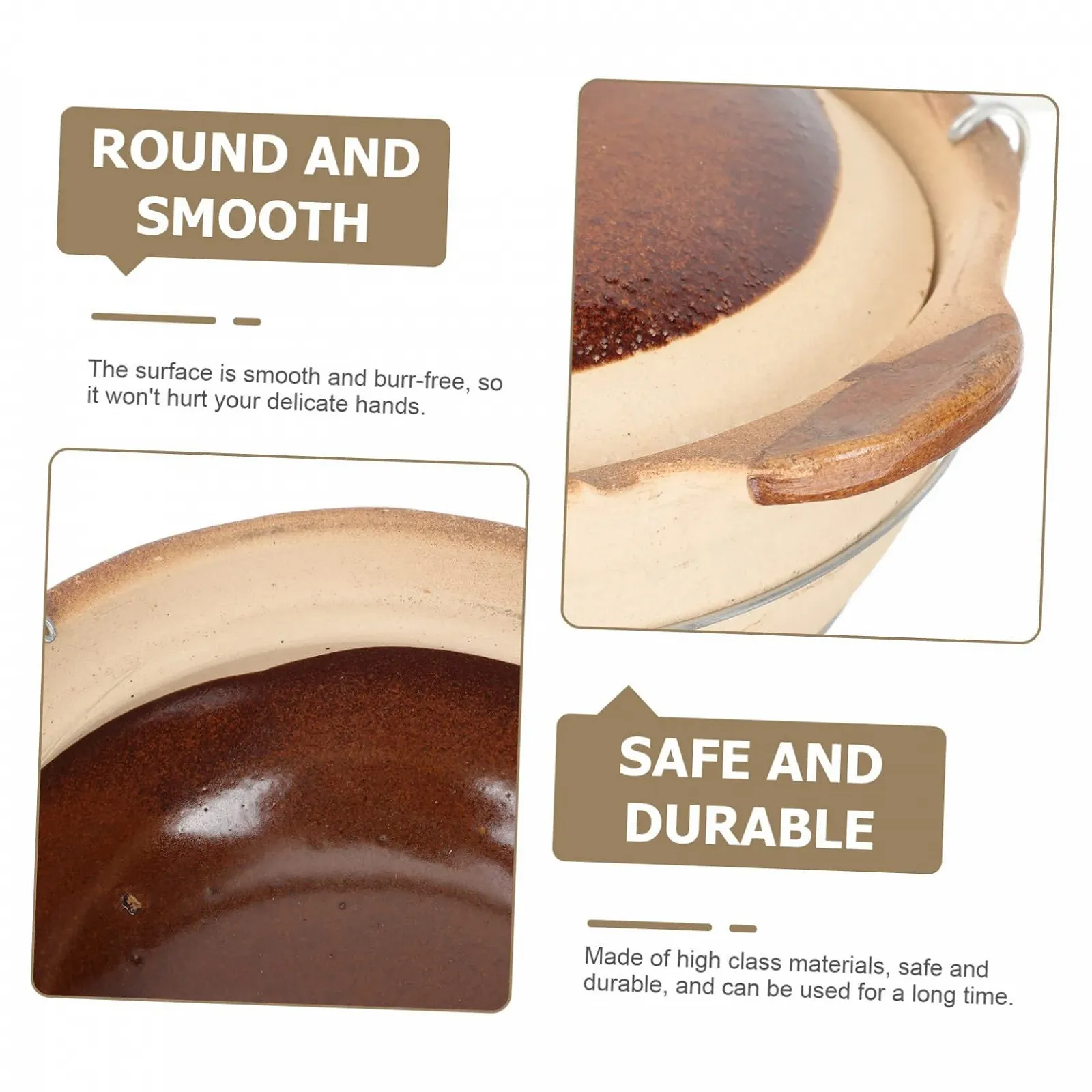 Керамічний горщик Sosoport жаростійкий з ручкою для супів та рагу з кришкою, фото №8