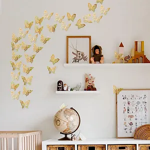 Декоративні наклейки на стіну Метелики 3D 72 штуки для декору кімнат та тортів synthetic.ua - Фото 1