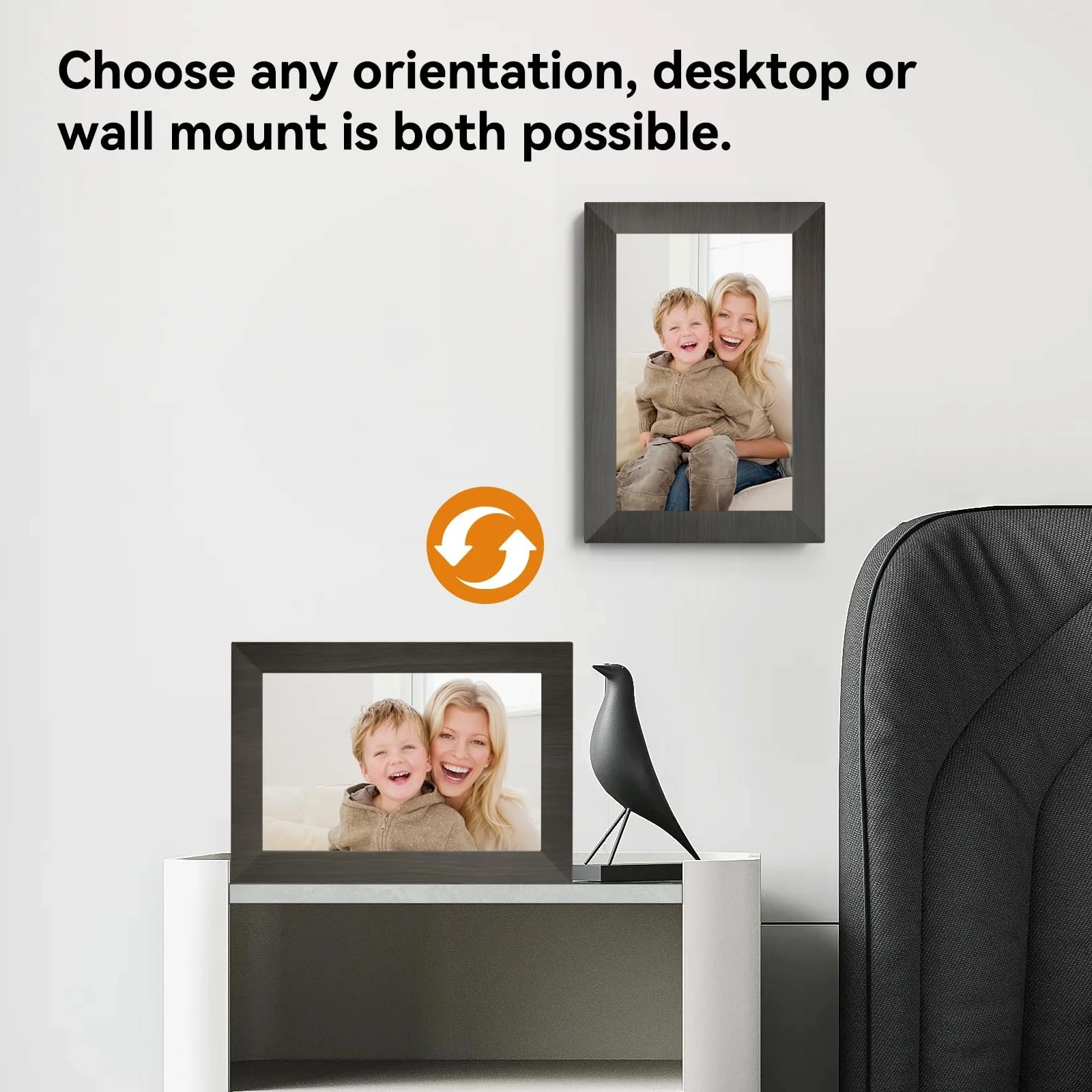 Цифровая фоторамка BWJBSW 10 дюймов WiFi 32 ГБ IPS Touchscreen Auto-Rotate, фото №8