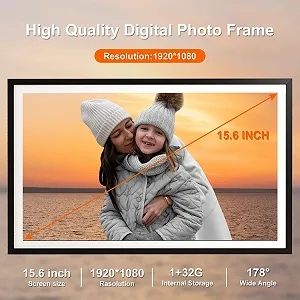 Цифровая фоторамка FRAMEO 15.6 дюйма FHD Touchscreen 32 GB WiFi synthetic.ua - Фото 1