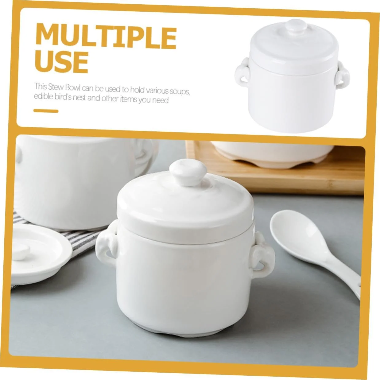 Кастрюля VALICLUD керамическая с крышкой для супа и приготовления на пару, фото №7