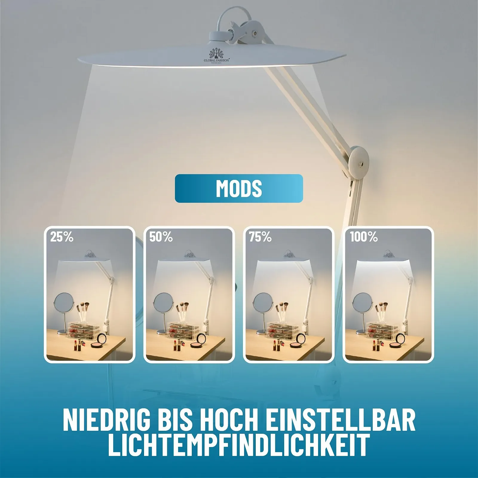 Настольная лампа Global Fashion LED Black регулируемая, с регулировкой яркости, на зажиме, 24 Вт., фото №3