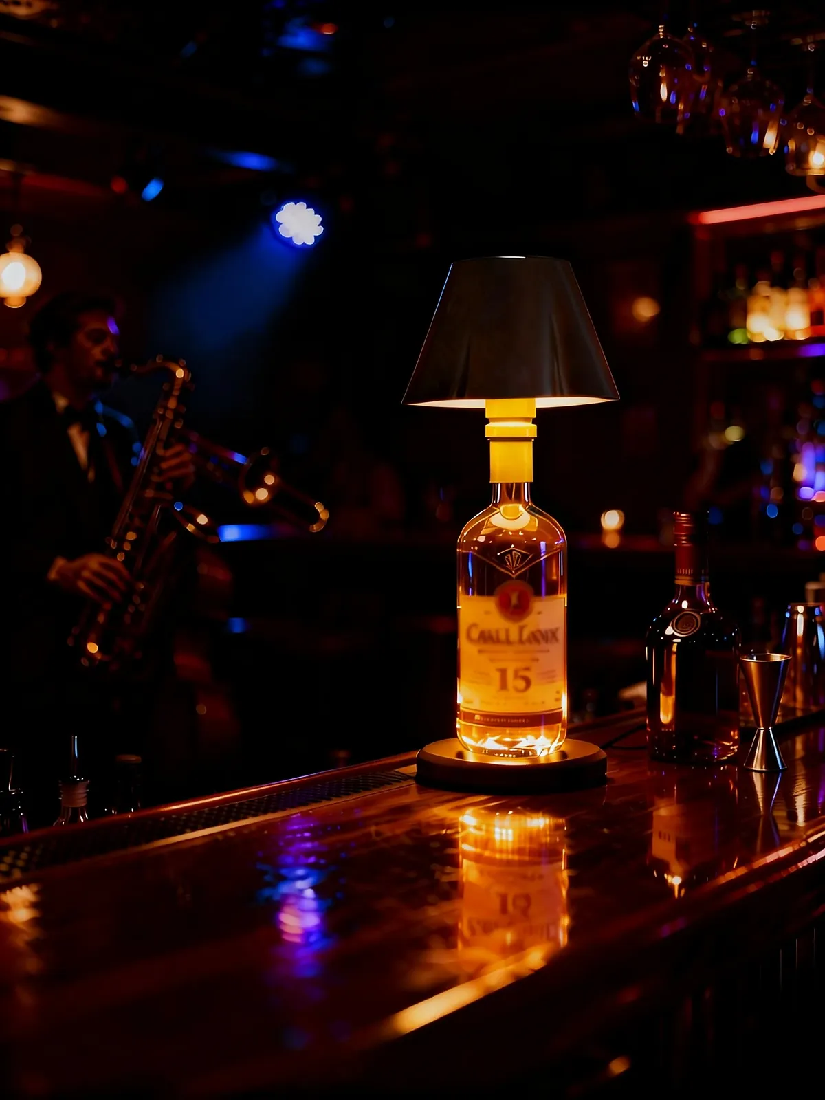 Насадка-лампа для пляшки LED Type C RGB Чорна, фото №5