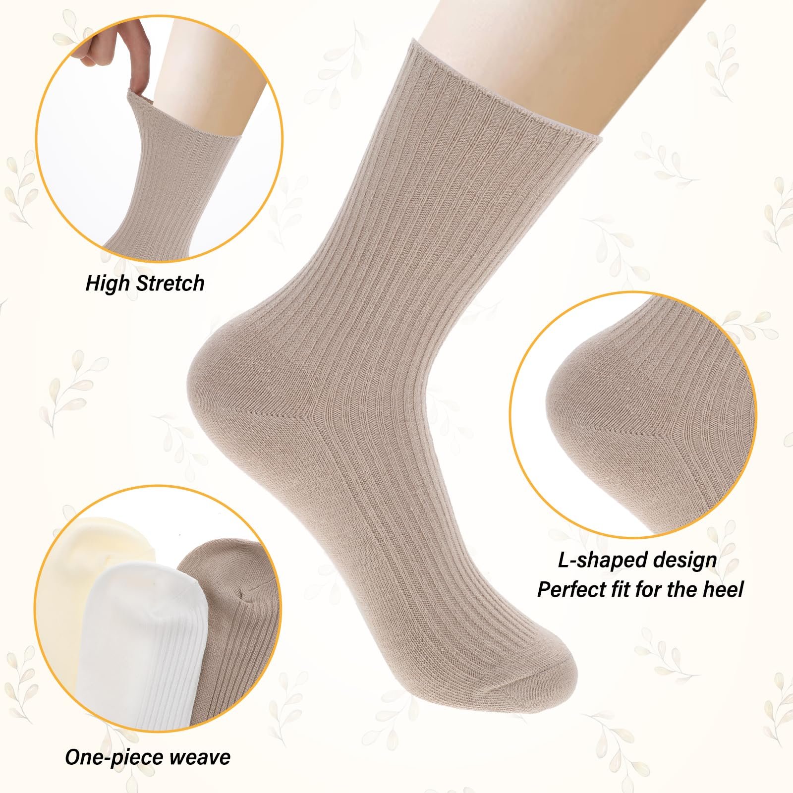 Женские носки Vin Beauty, 3 пары, разноцветные хлопковые, дышащие, влагоотводящие хлопковые носки, хлопковые носки для женщин, подходят для спорта, отдыха, фото №6