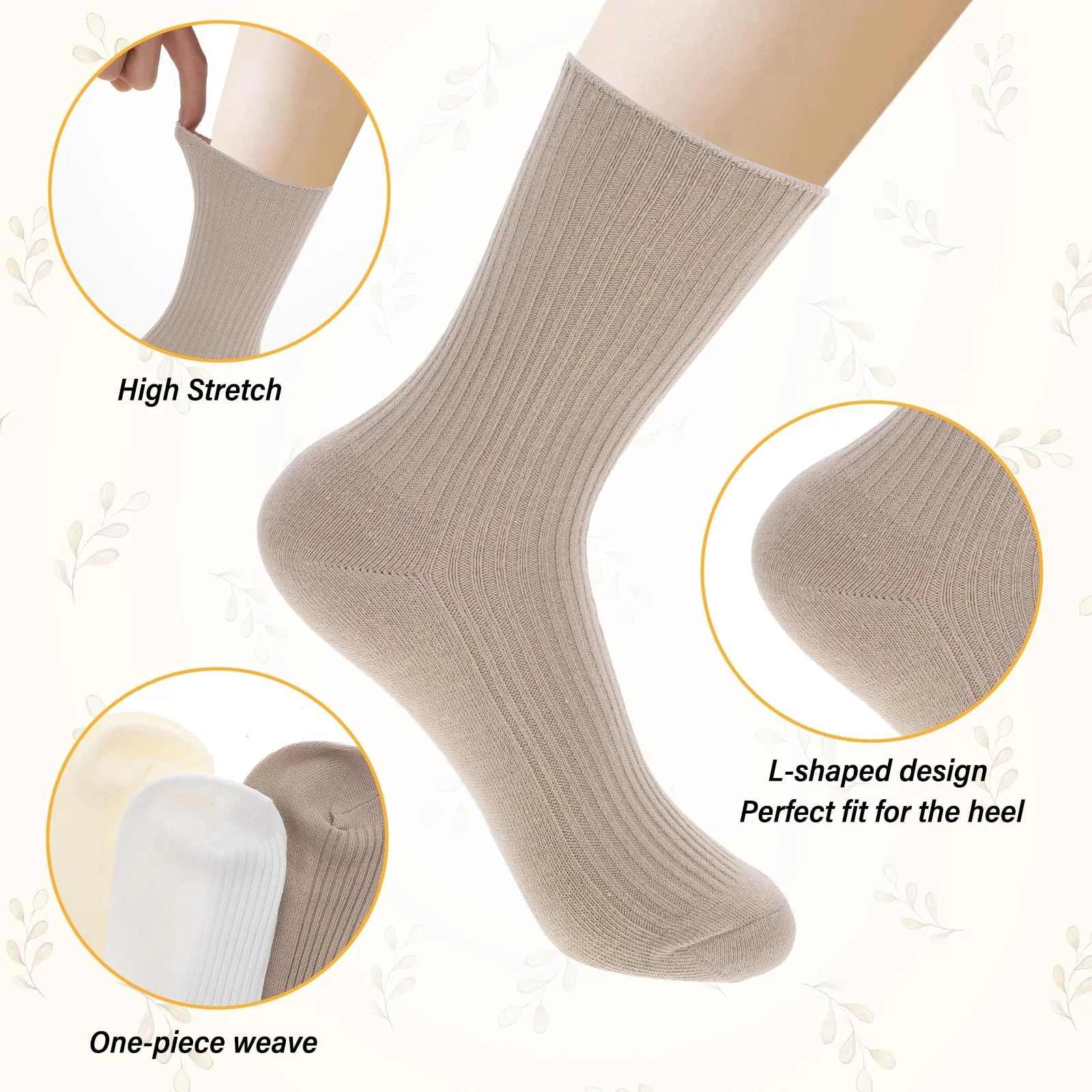 Женские носки Vin Beauty, 3 пары, разноцветные хлопковые, дышащие, влагоотводящие хлопковые носки, хлопковые носки для женщин, подходят для спорта, отдыха, фото №6