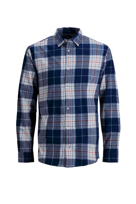 Рубашка Jack&Jones JJEJASON CHECK L/S 12200694 Slim Fit Синий M, фото №1