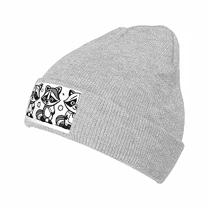 Вязаная Шапка BROLEO Рисунок Енота, мягкая, хорошая эластичность - Фото 1