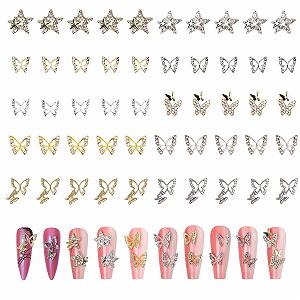 Підвіски зі сплаву, 50 штук Метелик Зірка Металеві - Фото 1