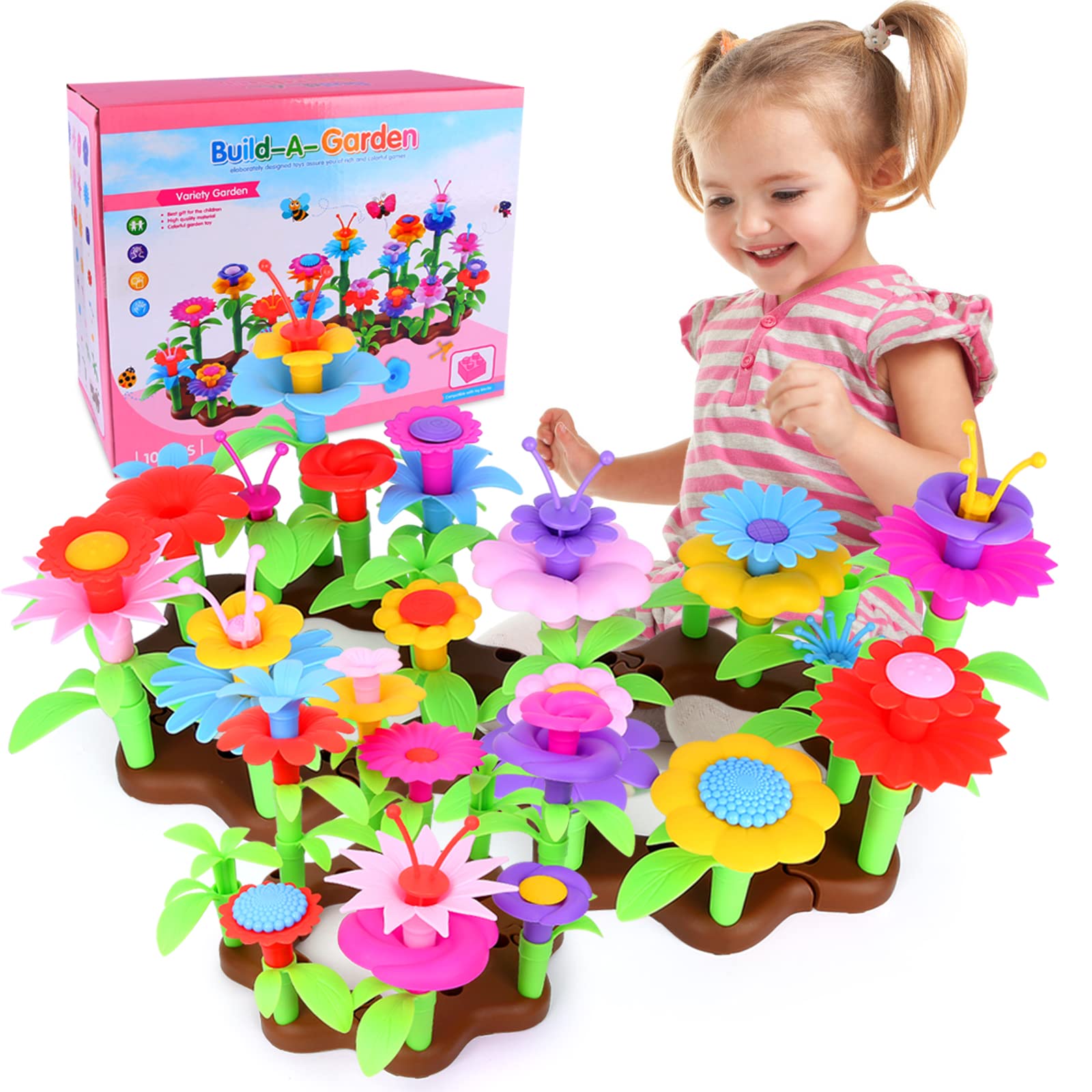 Іграшка kramow Flower Garden 104 деталей Квіти для дівчаток, фото №1
