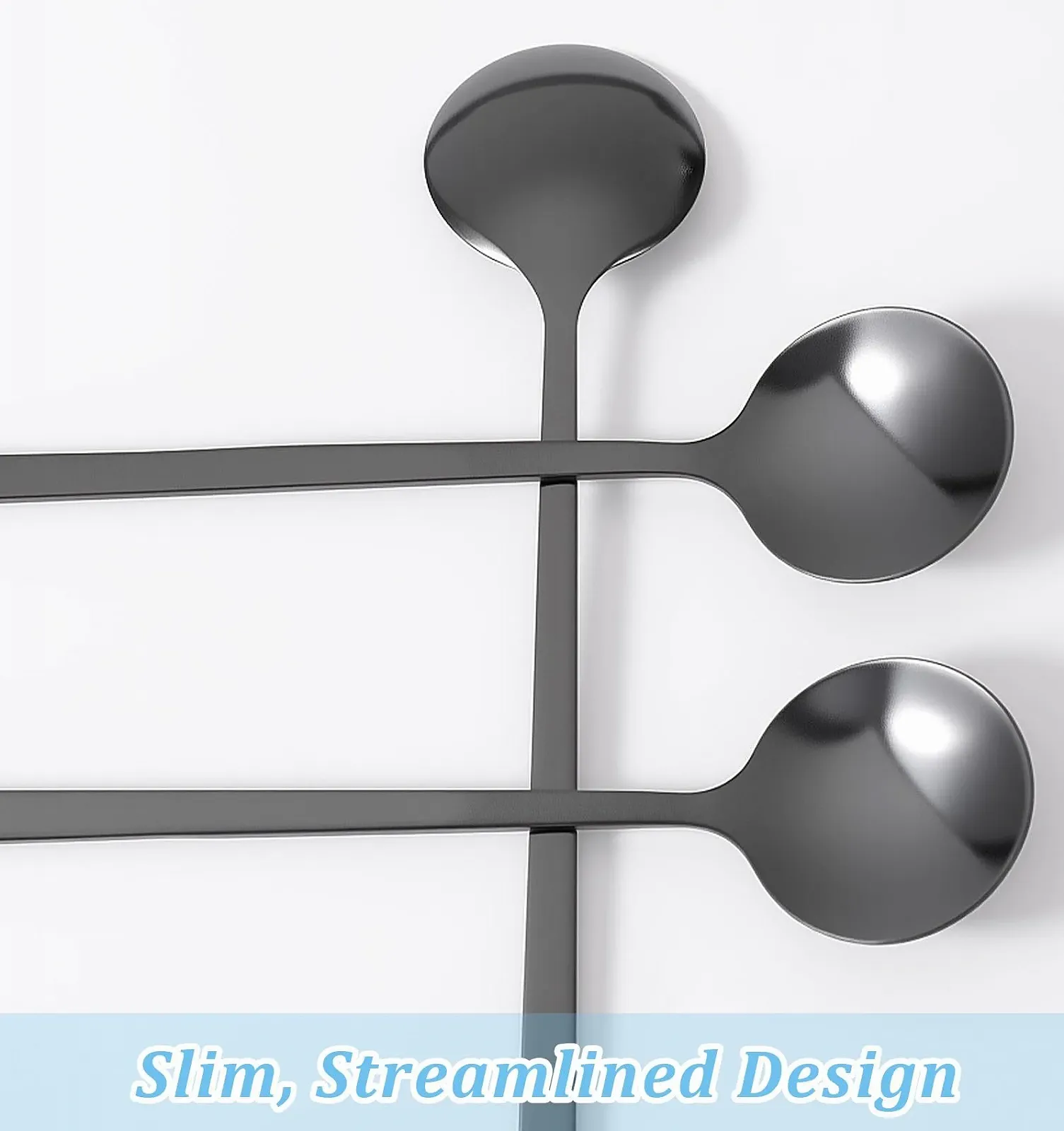 Ложки для еспресо Zunmmer, набір 6 шт., нержавіюча сталь, матовий чорний, фото №5