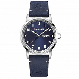 Часы WENGER Attitude Мужской Диаметр 42 мм Swiss Made Аналоговый Кварцевый Водонепроницаемый до 100 м Кожаный ремешок - Фото 1
