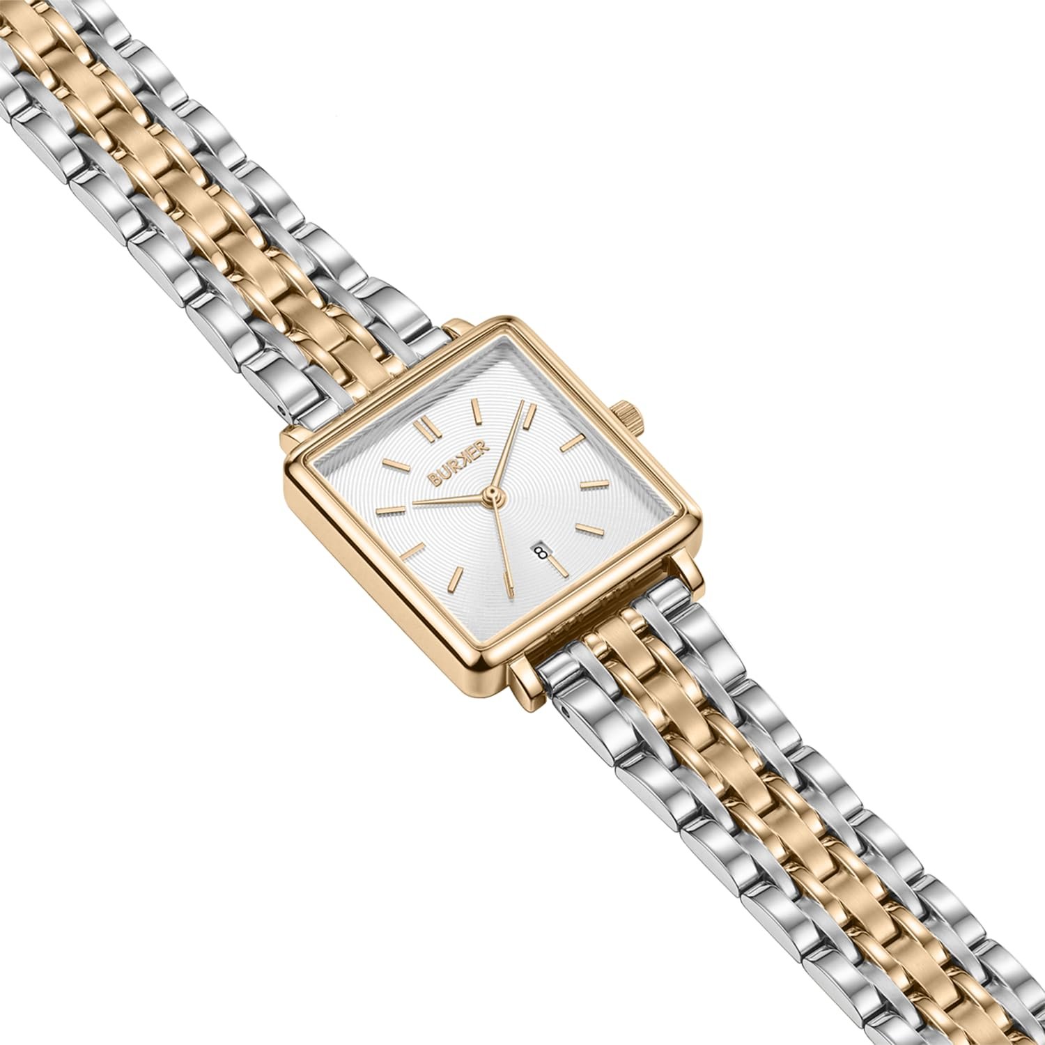 Женские часы Квадратные BURKER Daisy Аналоговые Кварцевые 28 мм Золотой, Серебряный, Браслет, фото №3 Женские часы Квадратные BURKER Daisy Аналоговые Кварцевые 28 мм Золотой, Серебряный, Браслет, фото №3