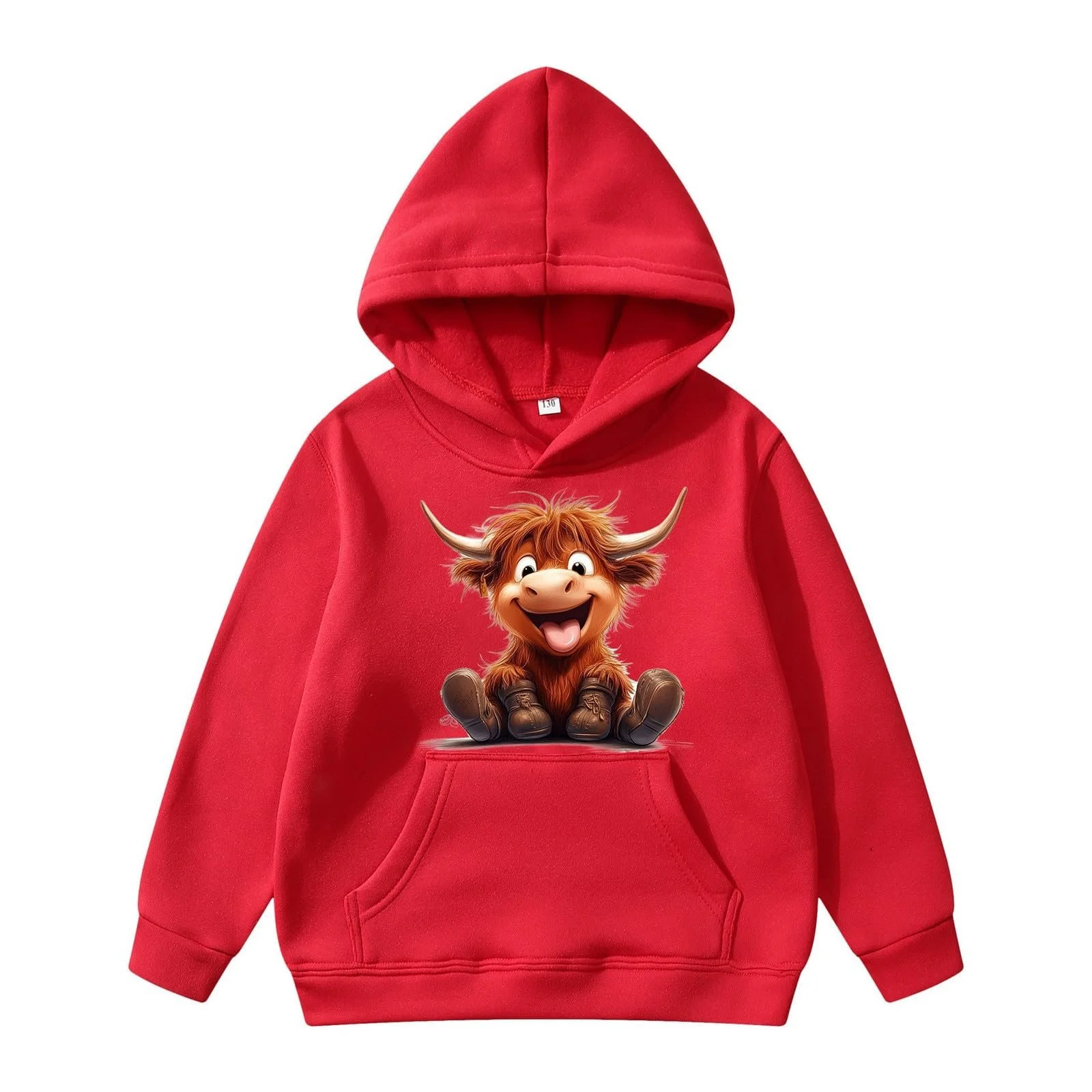 Худи для девочки с длинными рукавами и рисунком коровы, размер 158, фото №1