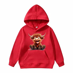 Худи для девочки с длинными рукавами и рисунком коровы, размер 158 - Фото 1