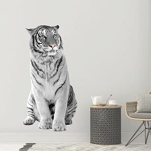 Наклейка на стіну GRAZDesign Тигр що сидить 3D 98 x 50 см synthetic.ua - Фото 1