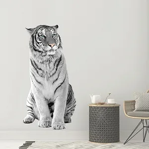 Наклейка на стіну GRAZDesign Тигр що сидить 3D 98 x 50 см synthetic.ua - Фото 1