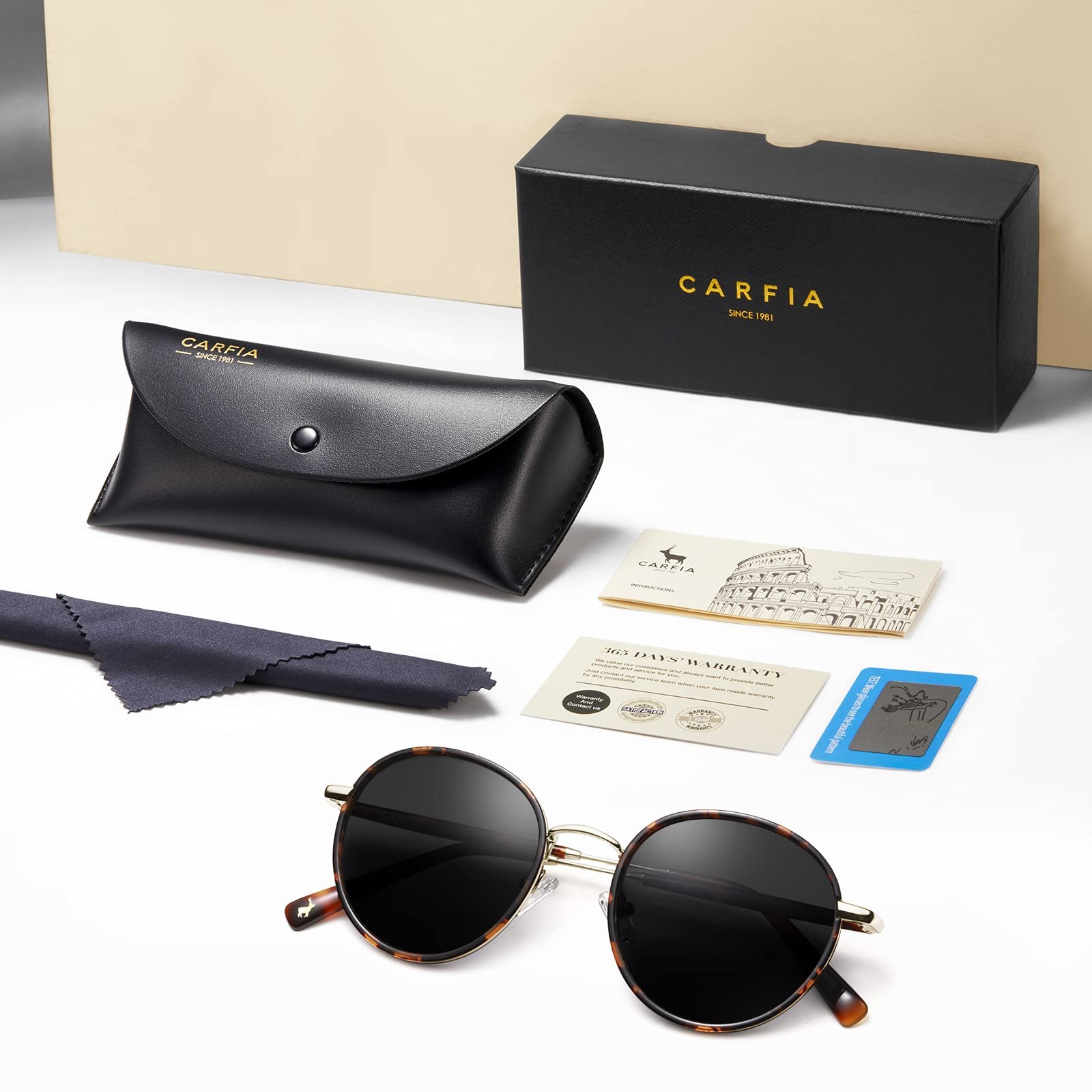Сонцезахисні окуляри Поляризовані Жіночі Carfia Ретро Круглі UV400, фото №3