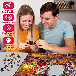 Пазл Santa Claus, 1000 елементів, Санта біля каміна, Різнокольоровий synthetic.ua - Фото 1