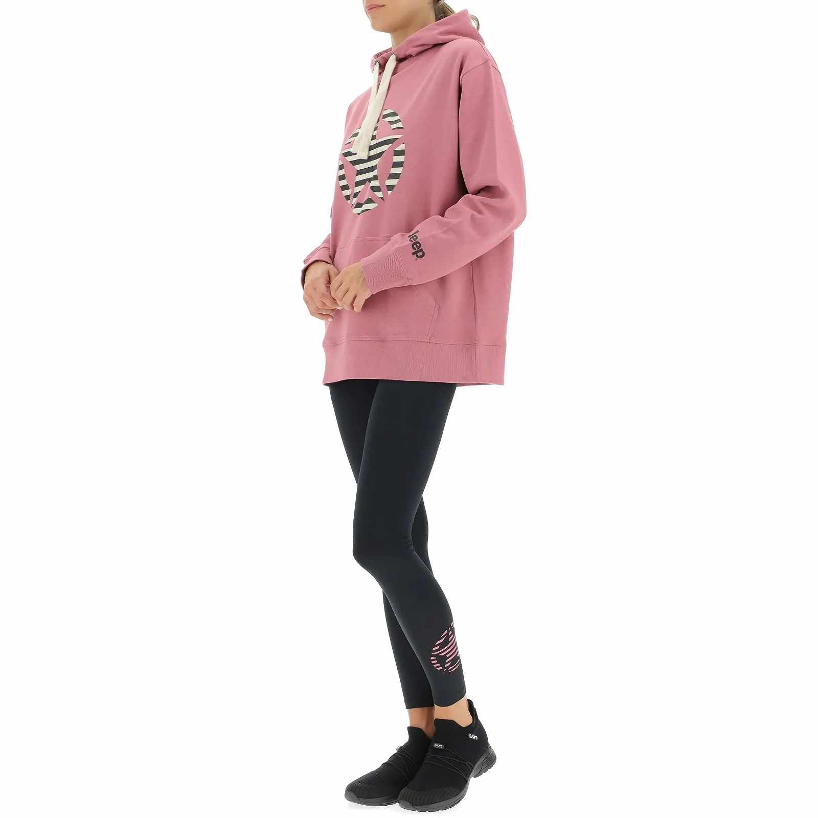 Женская Толстовка с капюшоном Jeep J Woman Oversize Star Striped Print J22w, фото №3