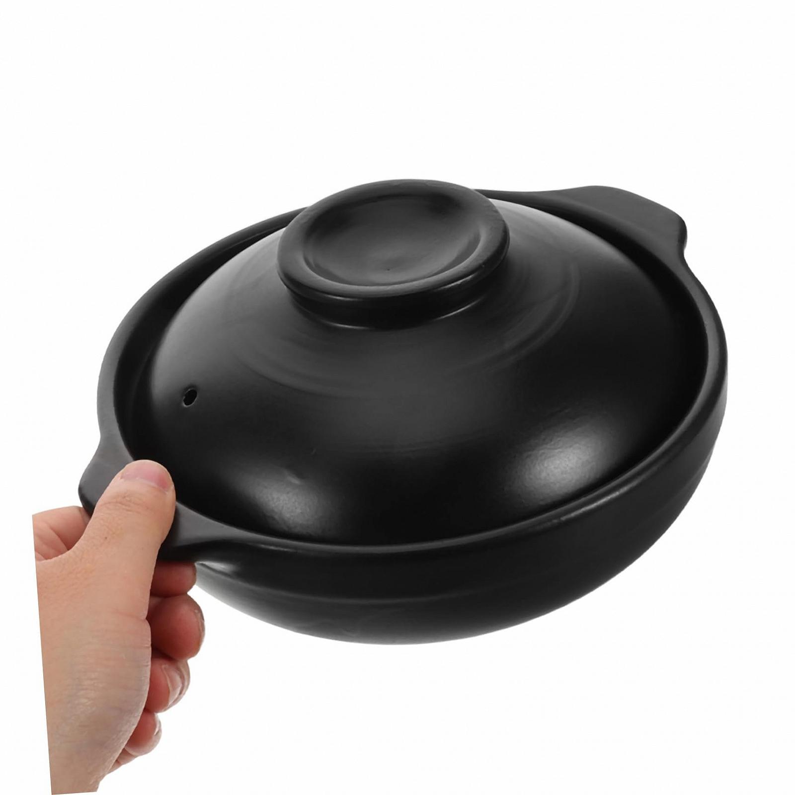 Кастрюля для запекания керамическая жаропрочная с крышкой большая для духовки и открытого огня, фото №4